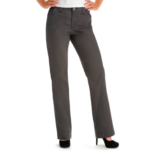 Lee. Sinfully Soft Comfort Waist Twill Straight-Leg Pants Size 8. - Picture 1 of 8